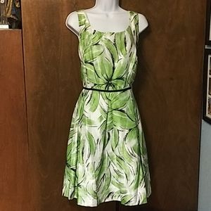 NWT CECE'S NEW YORK GREEN & WHITE DRESS